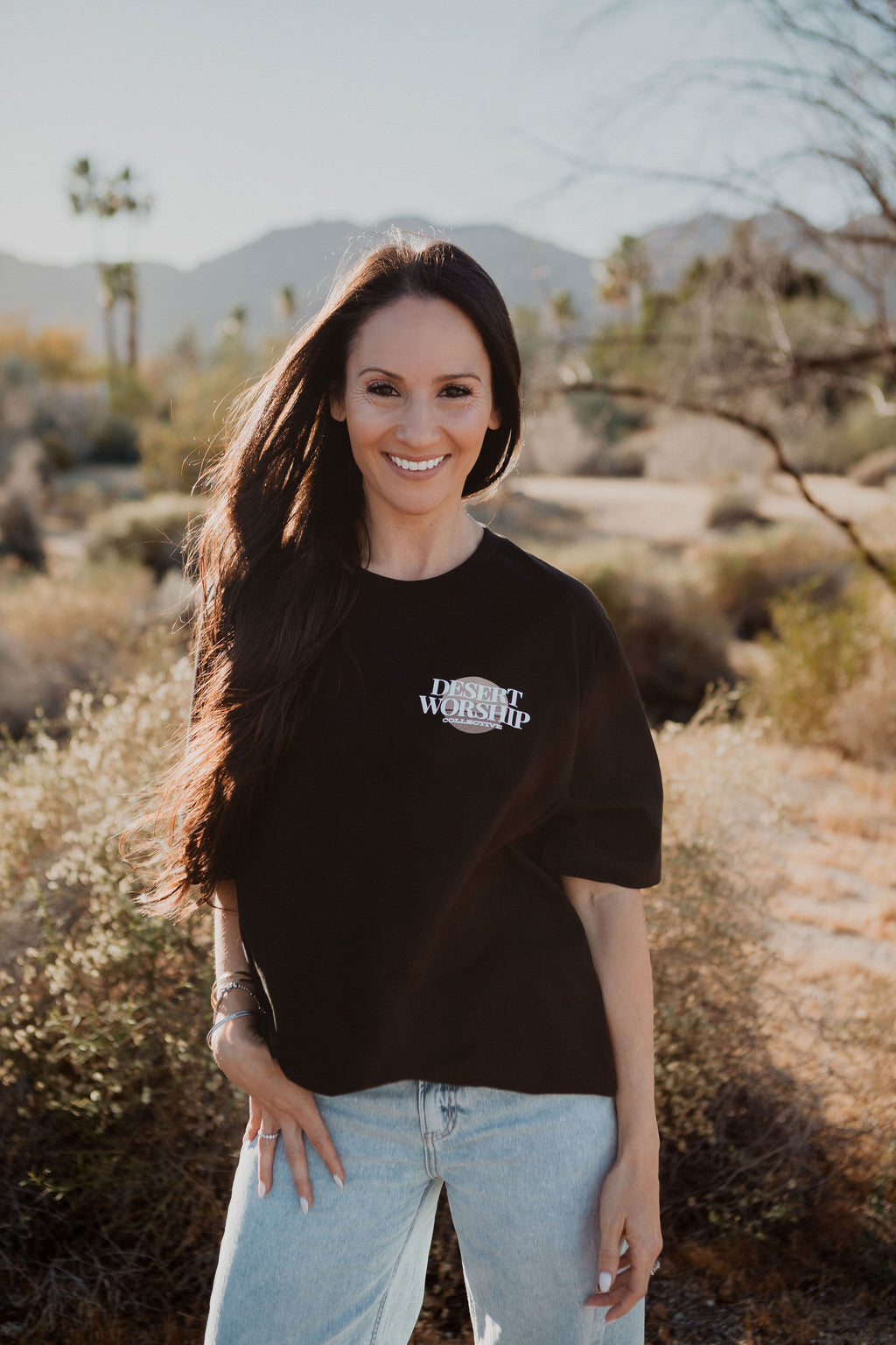STACKED TEE - UNISEX BLACK
