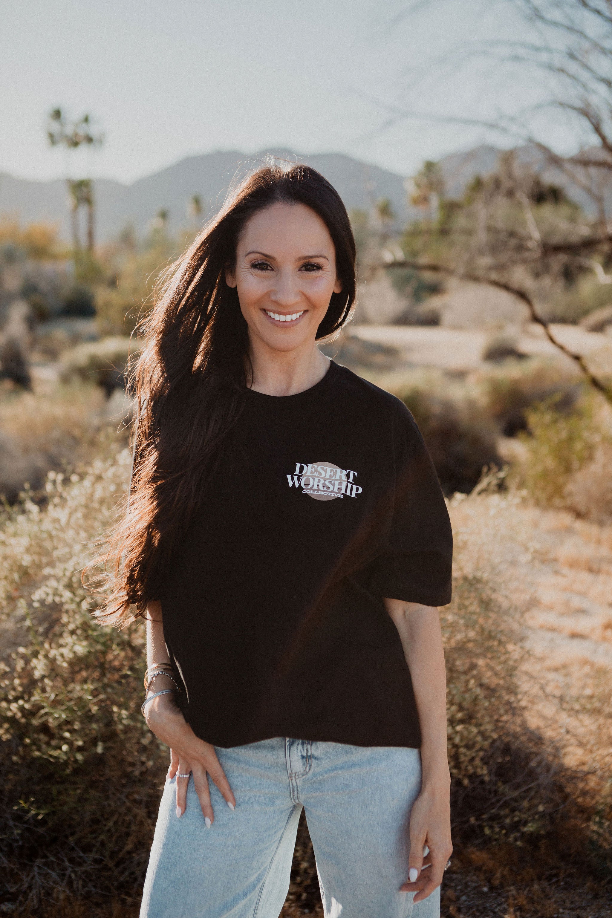 STACKED TEE - UNISEX BLACK