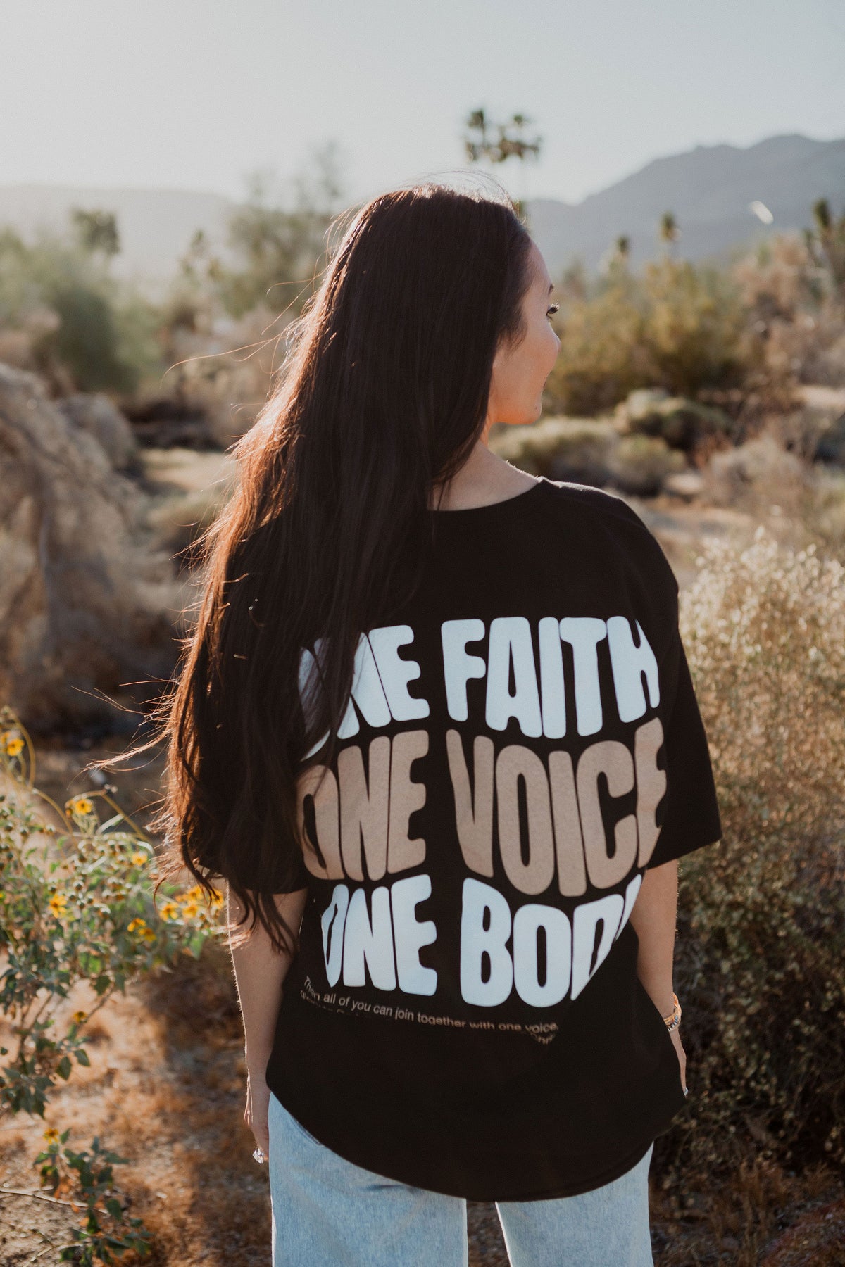 STACKED TEE - UNISEX BLACK