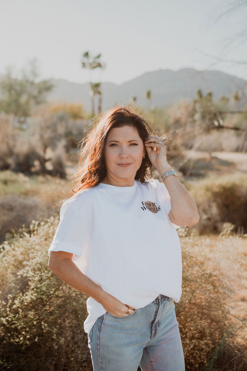 STACKED TEE - WHITE UNISEX