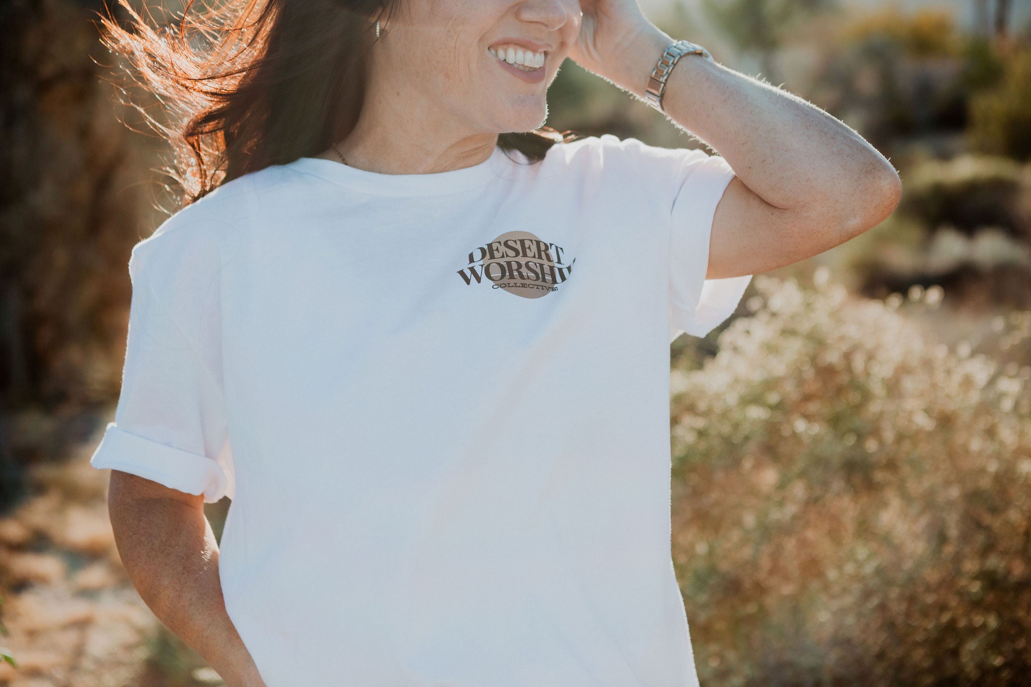 STACKED TEE - WHITE UNISEX