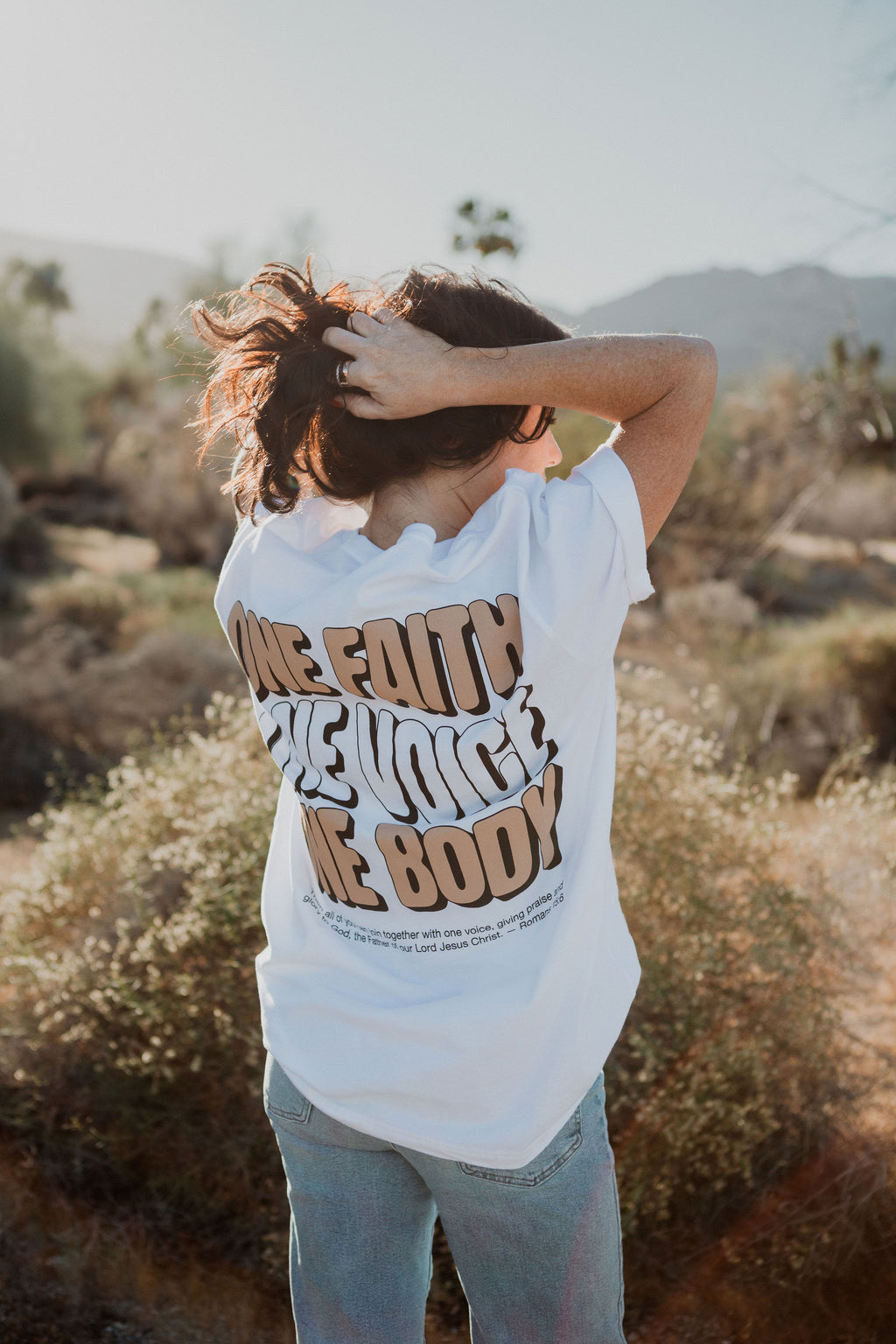 STACKED TEE - WHITE UNISEX
