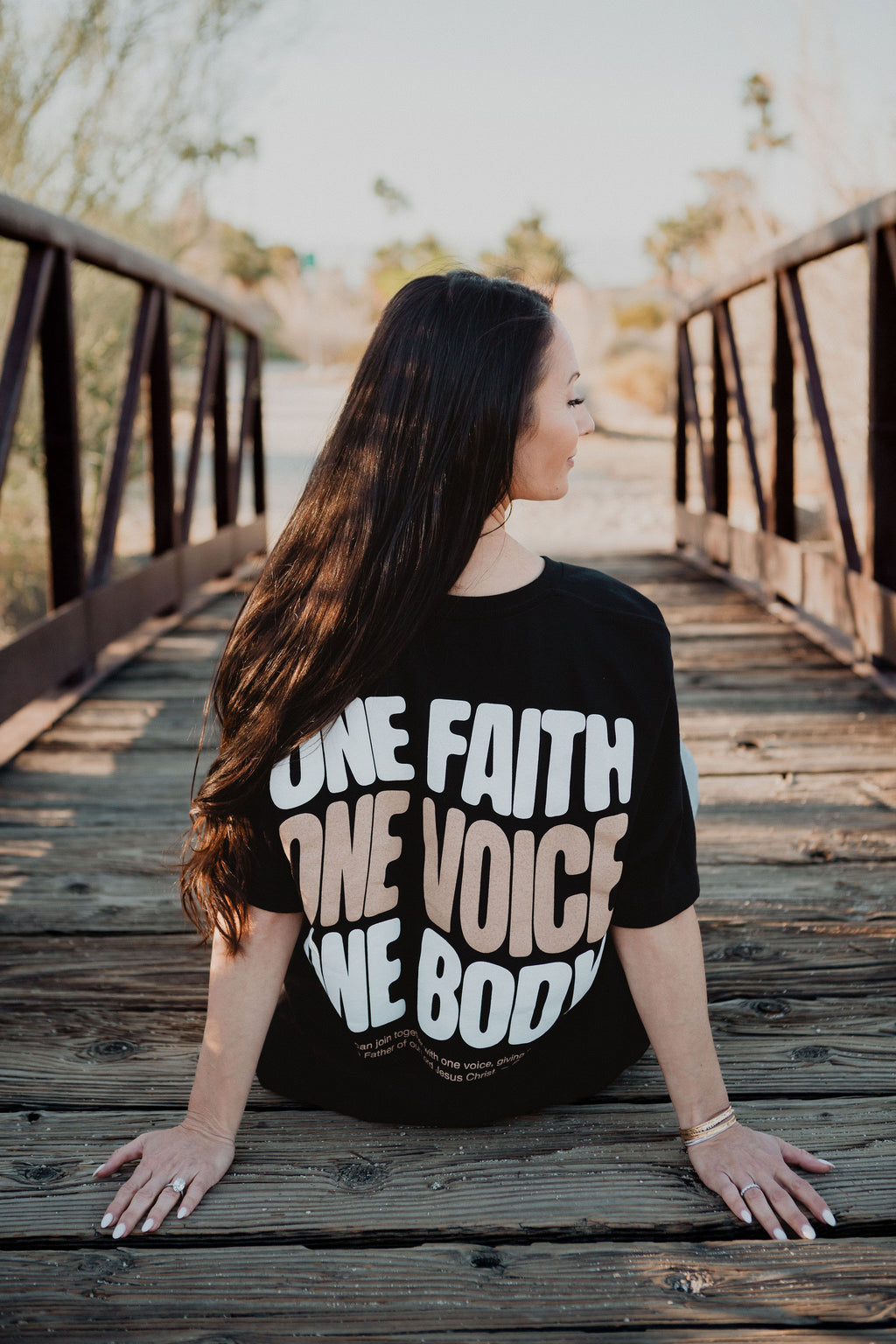 STACKED TEE - UNISEX BLACK